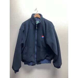 Vintage Pepsi Jacket Fleece Full Zip Wearguard Work Promo Sweatshirt VTG 90s L